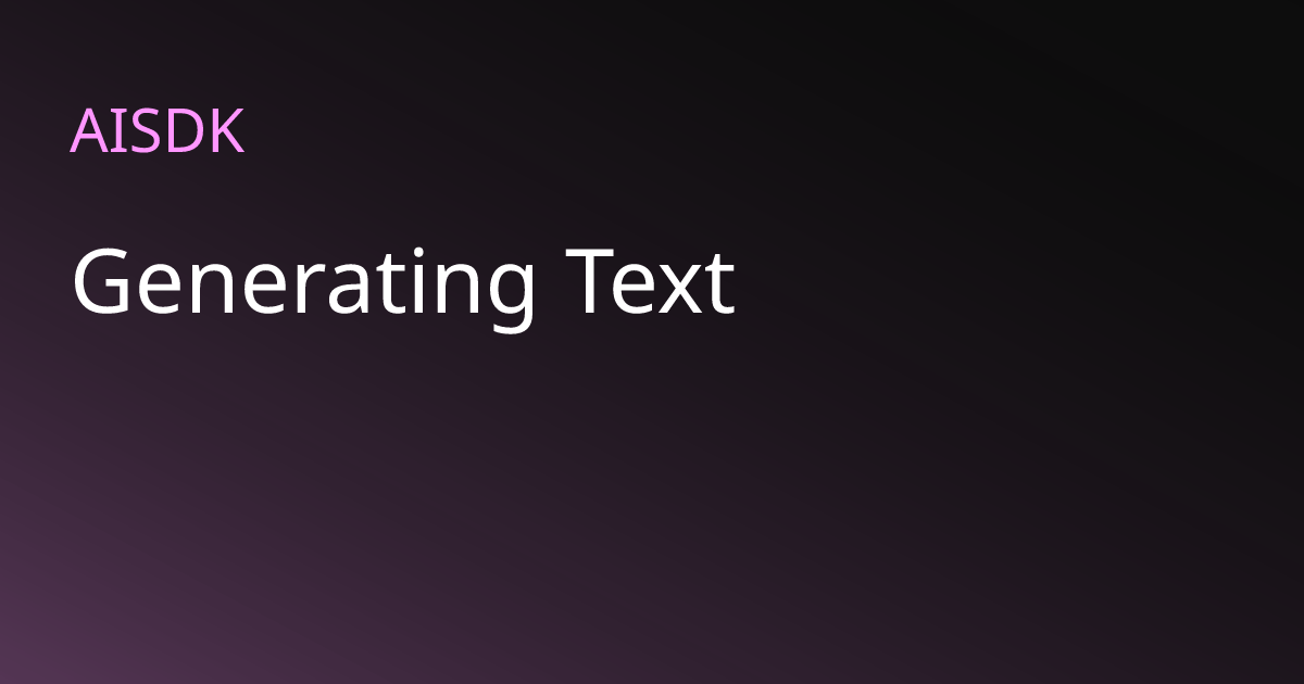 Generating Text